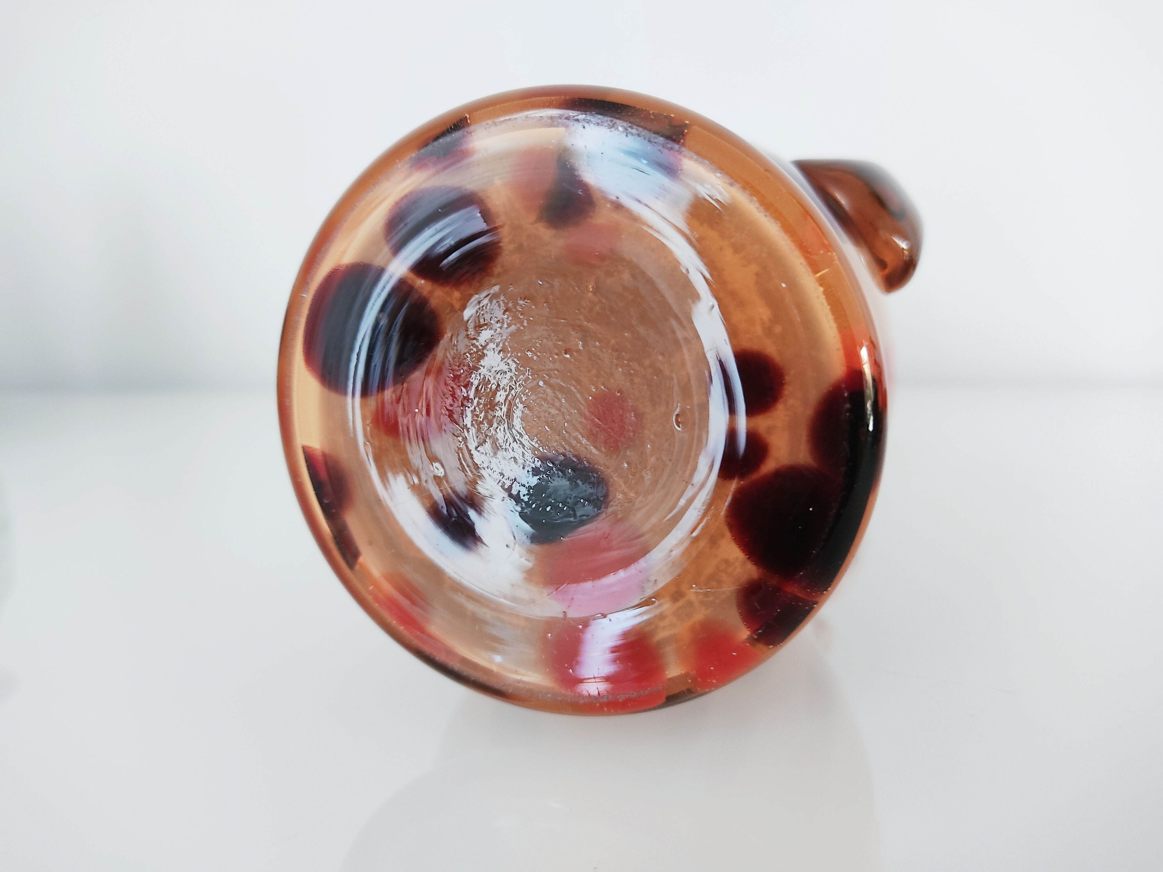 Vase verre tacheté verrerie de Scailmont début 20e