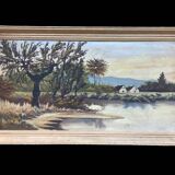 Painting of a landscape signed LEF