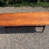 Table en palissandre Topform. Table basse vintage. Sangles en cuir
