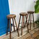 Set of 3 wooden stools