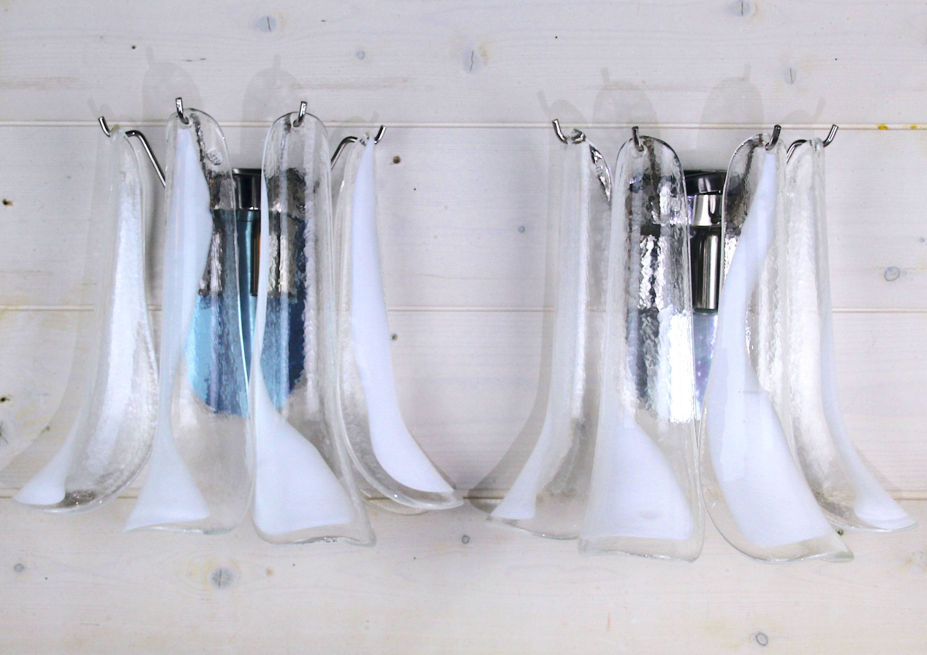 1970's Murano Glass Sconces, Mazzega, Italy - a Pair