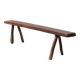 French Primitive Farmhouse Bench with Splayed Legs, 19th Century