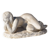 PRYAS, Femme nue allongée, sa tête reposant dans les mains (vers 1940)