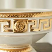 Large central piece Italian pottery in the style of Gianni Versace from the 1970s.