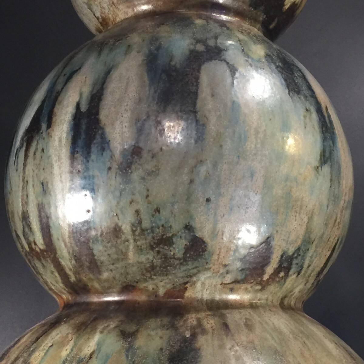 Roger Guerin, monumental trilobed vase, unique piece, 102 cm tall, salt-glazed stoneware