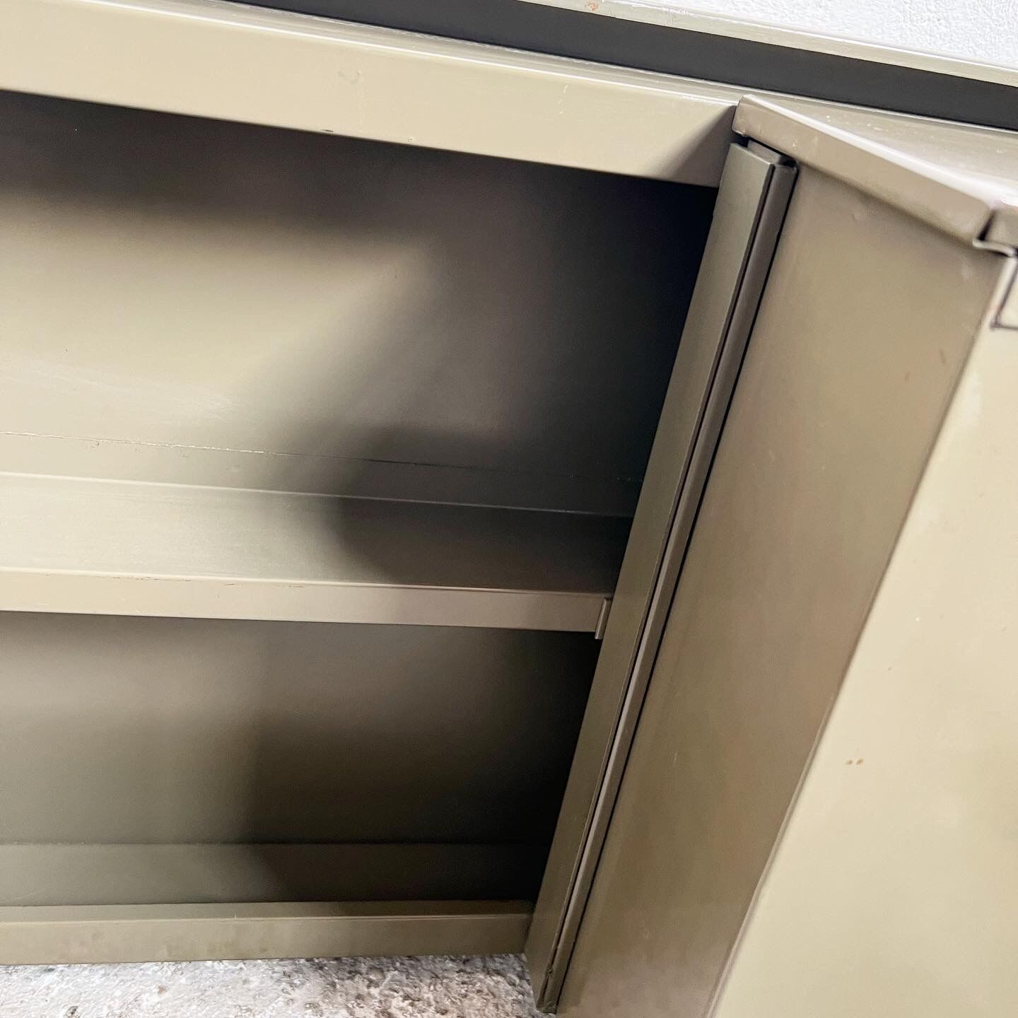 Vintage khaki metal desk