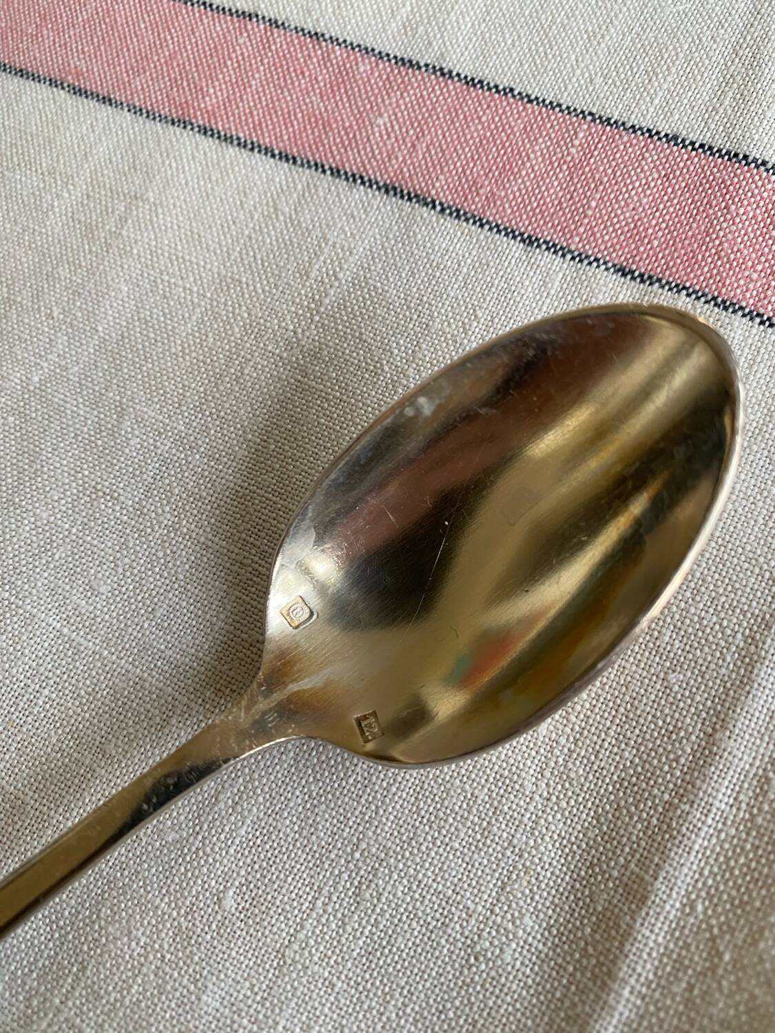 Set of 12 small silver-plated spoons