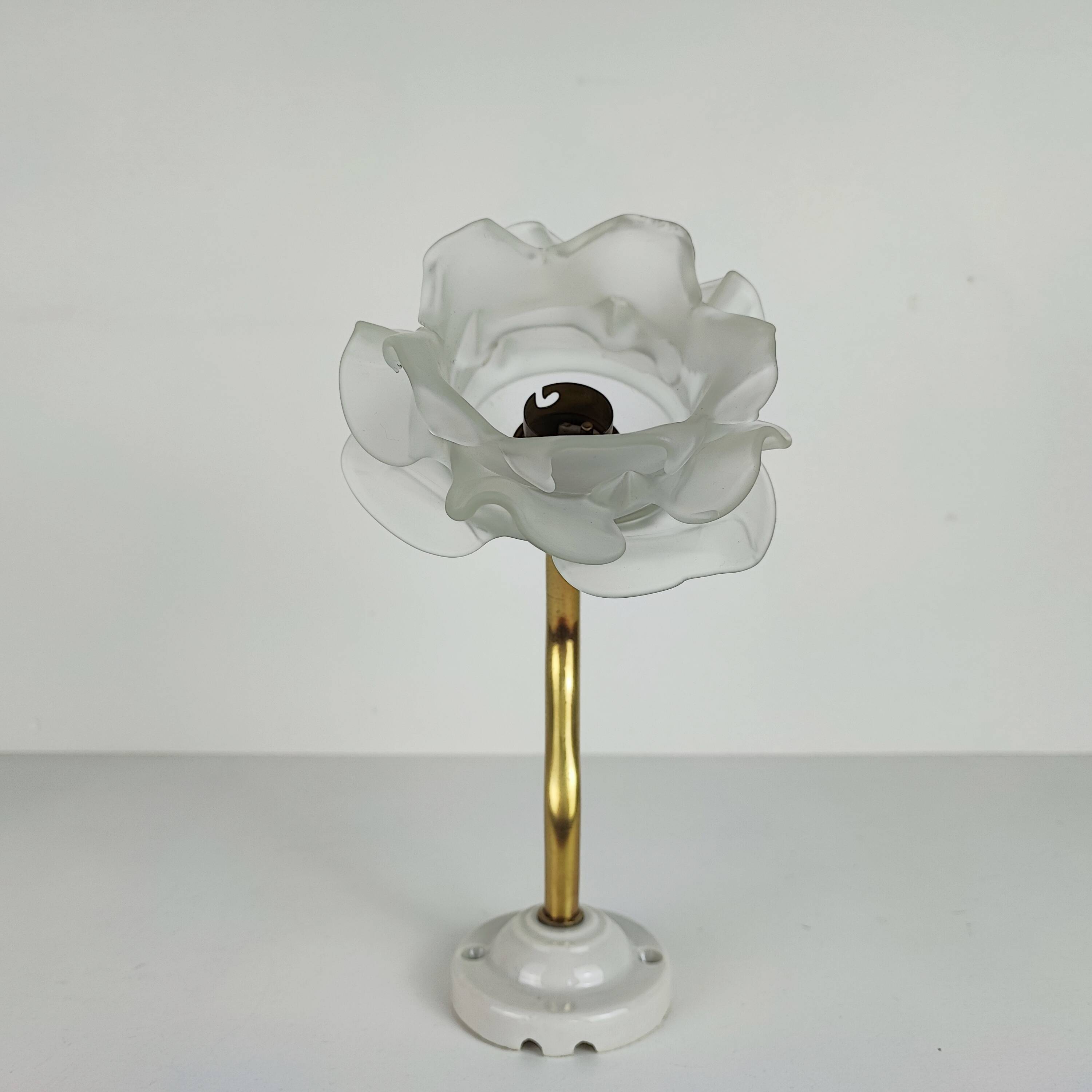 Brass and glass “flower” wall light