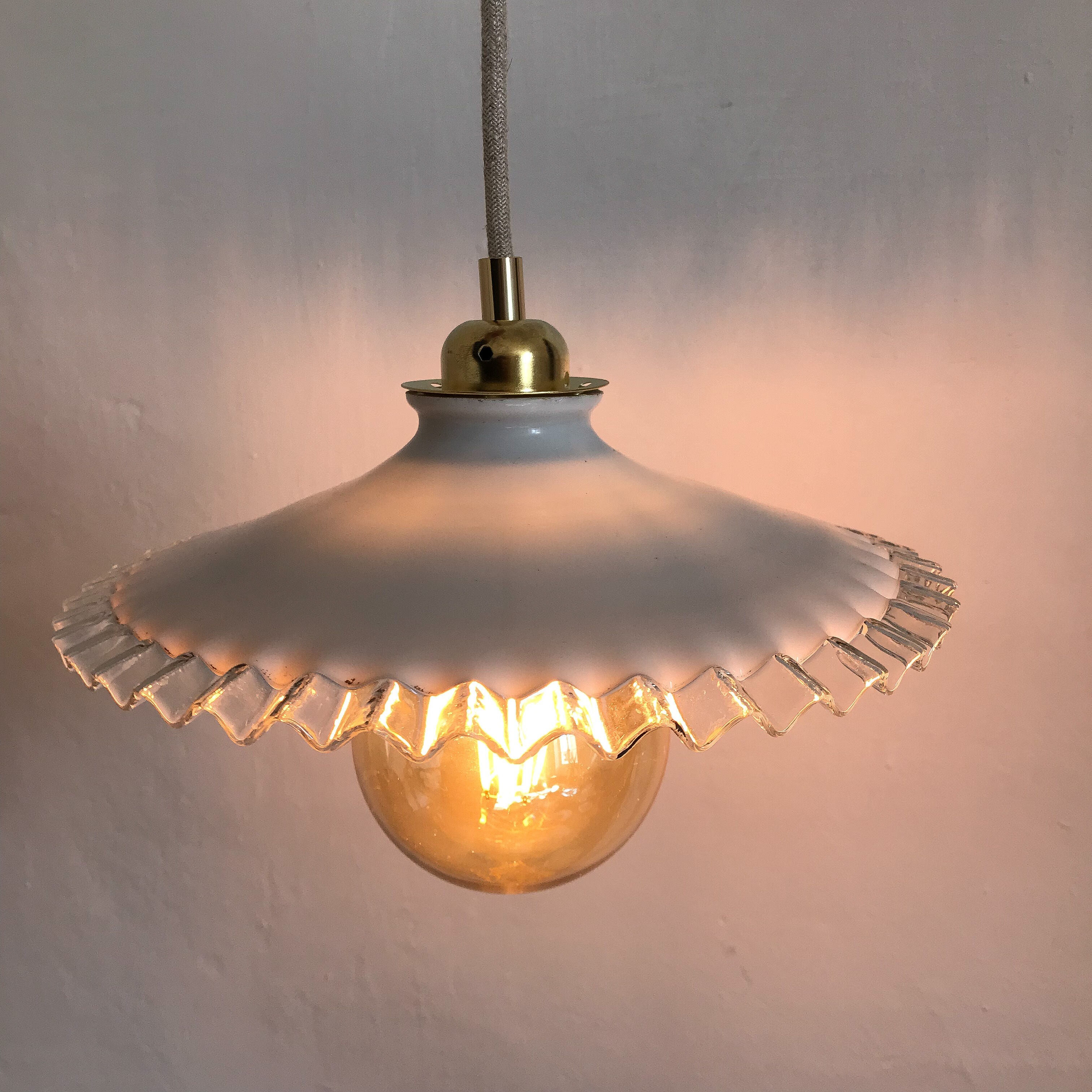Suspension opaline vintage
