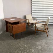 Vintage mahogany desk, 1950, restored