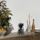 Brutalist organic candle holder in black metal