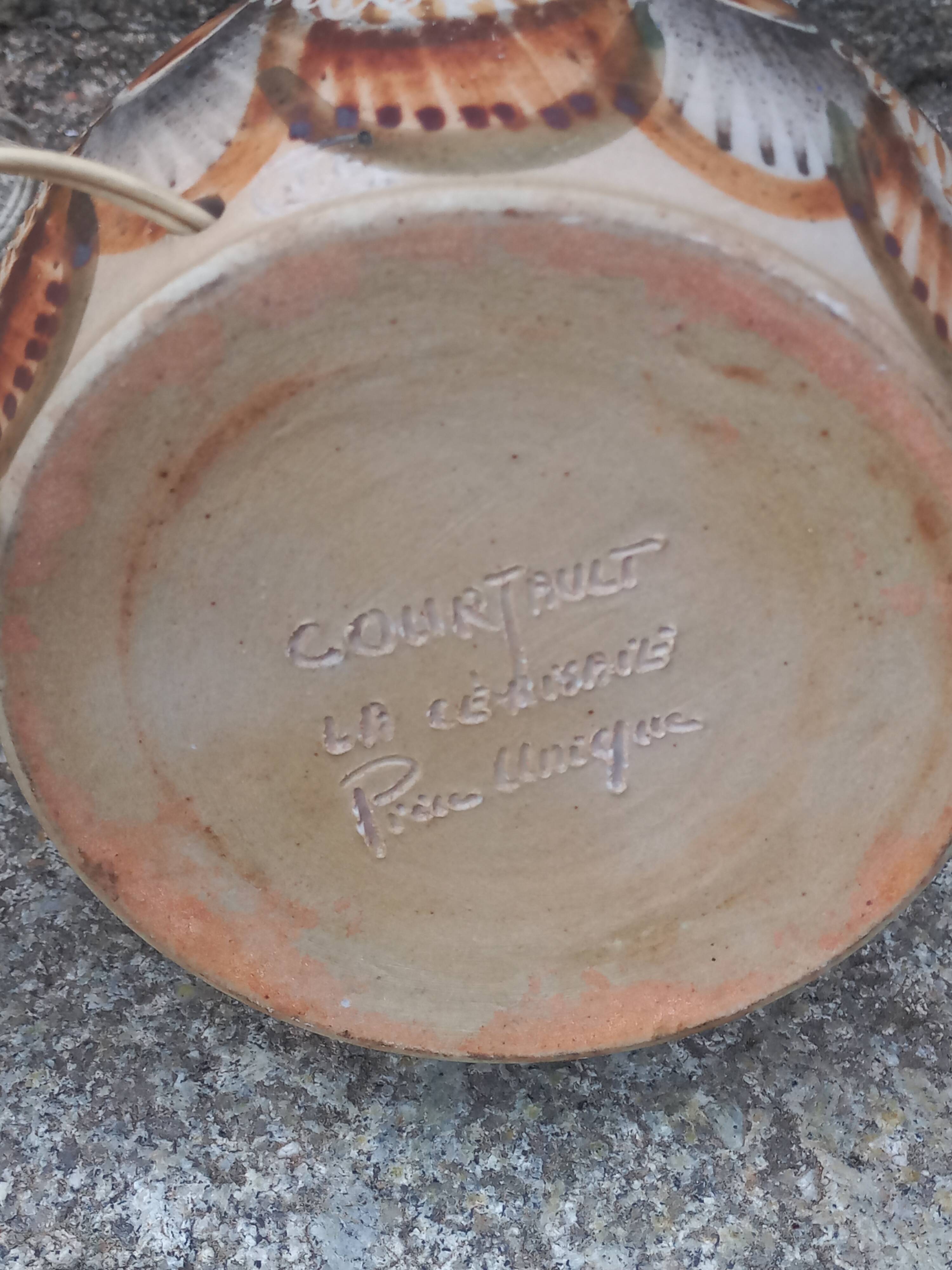 Set of 2 stoneware lamps by Jean Claude Courjault La Cerisaie.