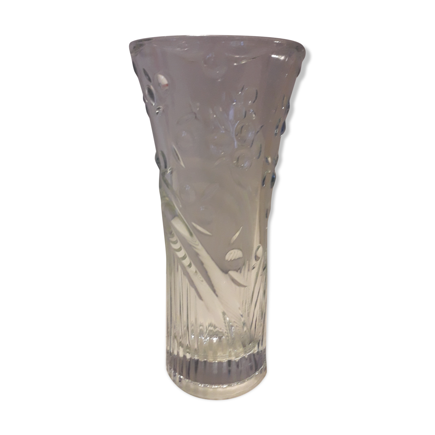 Transparent glass vase