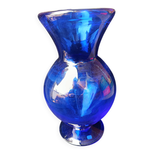 Vase en verre bleue