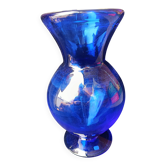 Vase en verre bleue