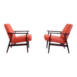 1960 Henryk Lis mid century armchair in rusty orange
