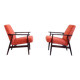 Fauteuil 1960 Henryk Lis Mid Century en orange rouille