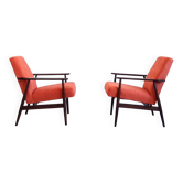Fauteuil 1960 Henryk Lis Mid Century en orange rouille