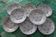 8 old blue floral dessert plates, new earthenware