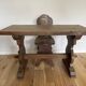 Rustic Spanish table and chair from the late 19th / early 20th century in solid oak.