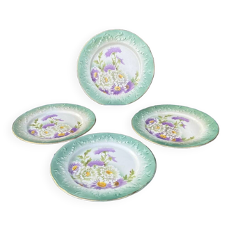 Set of 4 old L&G Luneville dessert plates