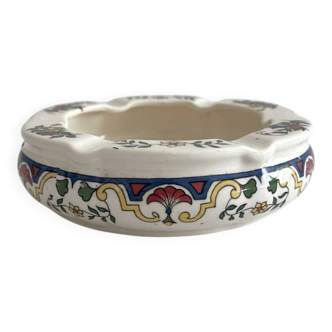 Vintage round ashtray in Digoin Sarreguemines earthenware.