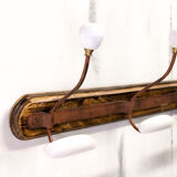 Coat rack in wood and porcelain