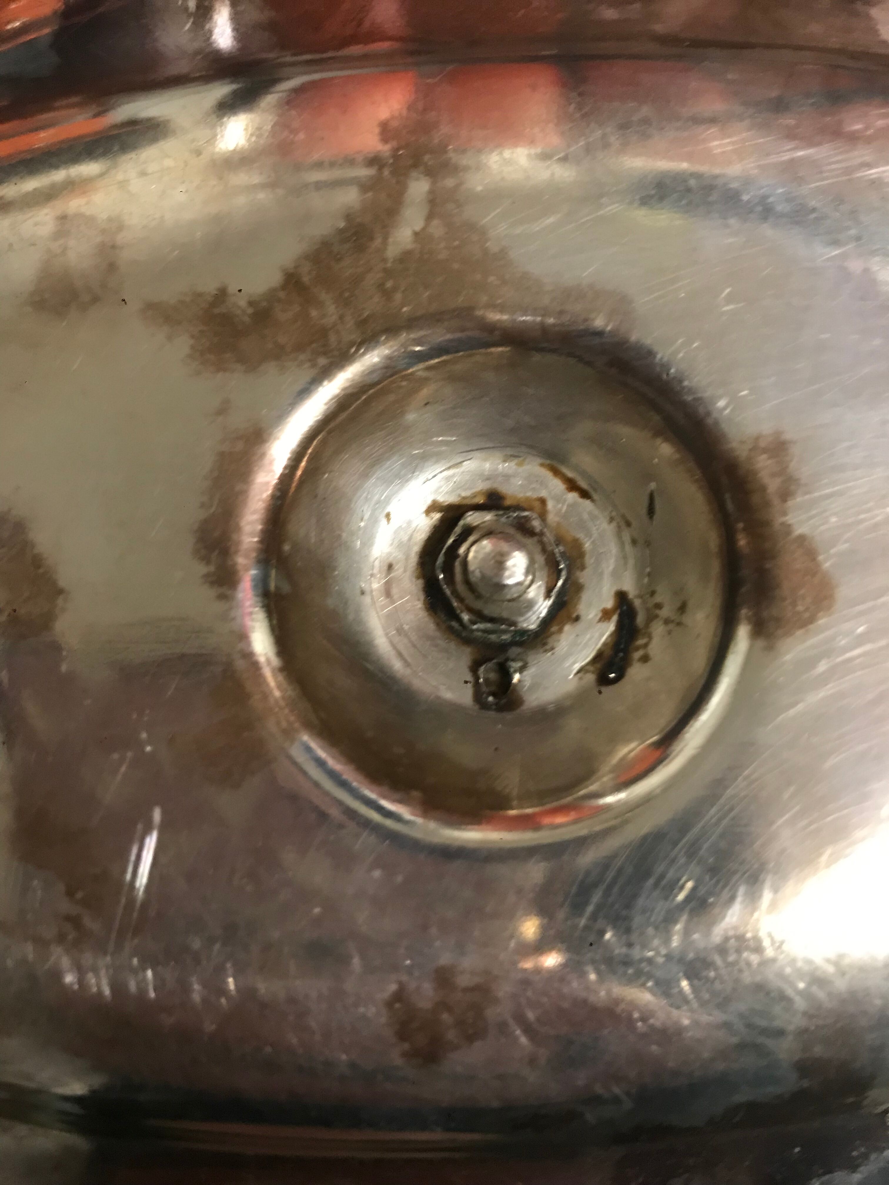 Silver metal steel gravy boat