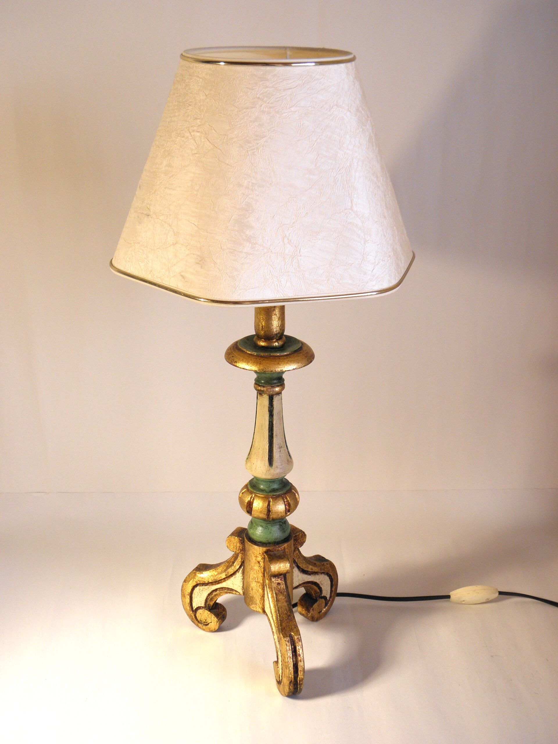 Italian polychrome wood lamp