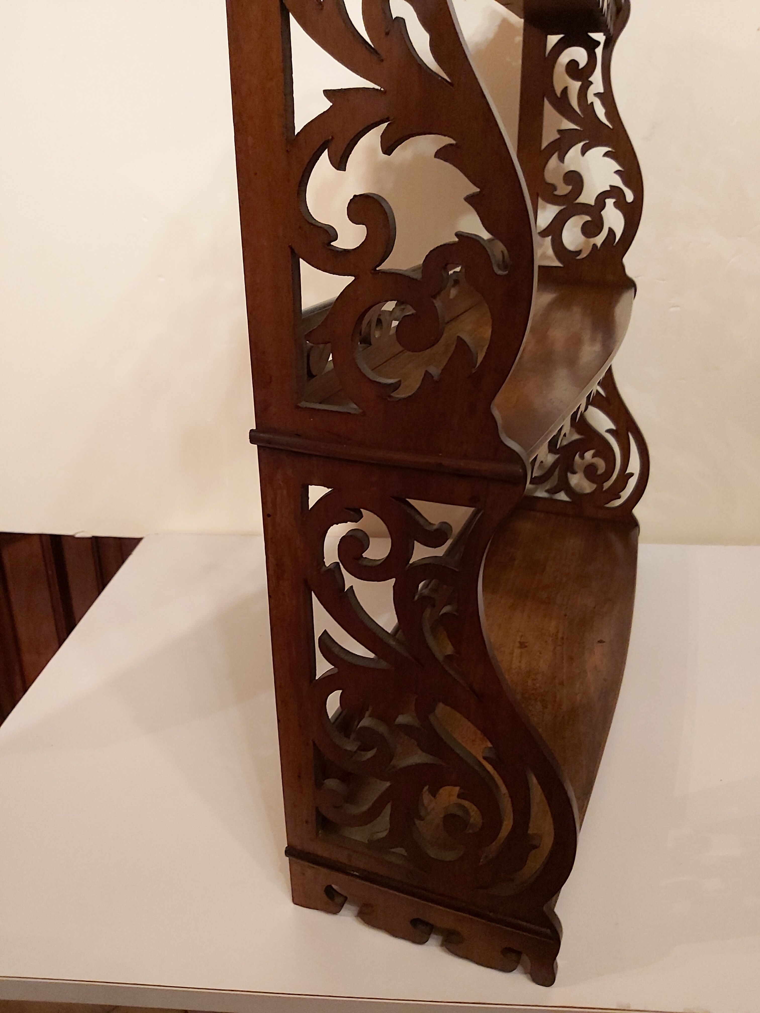 Openwork wall shelf walnut nineteenth