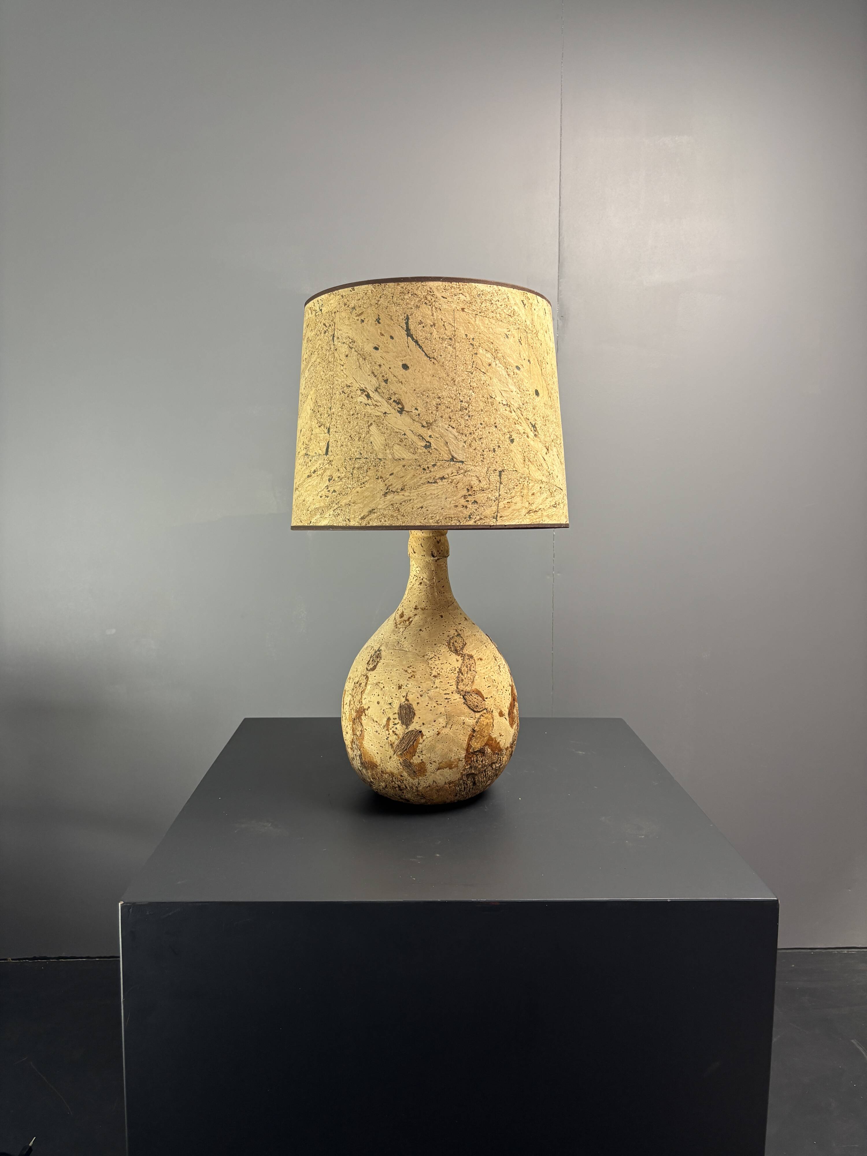 Lampe de table en liège des années 1960-1970, France