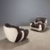 Pair of vintage armchairs in faux leather, foam, design, Italy, 1970s