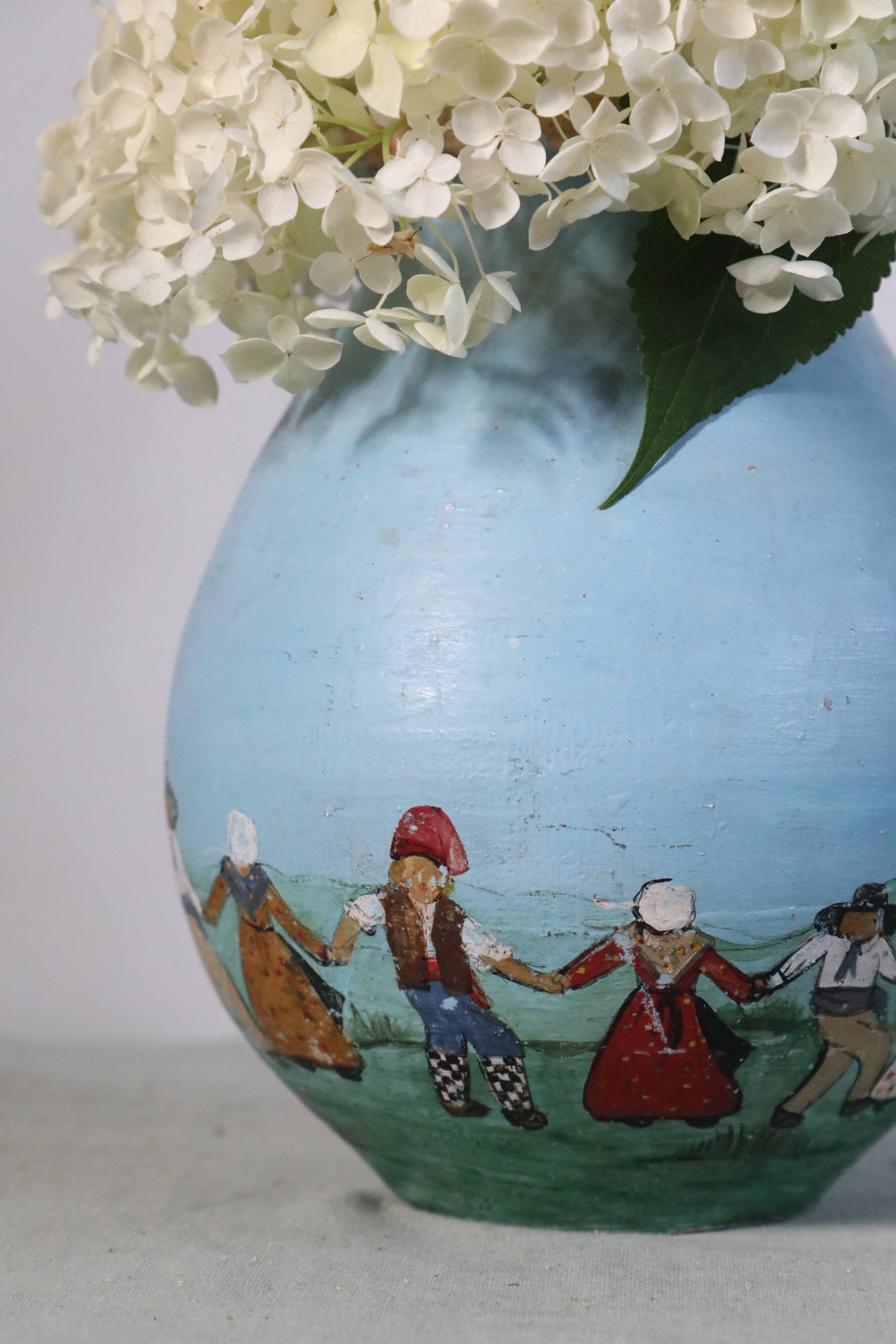 Vase, hand-painted, vintage