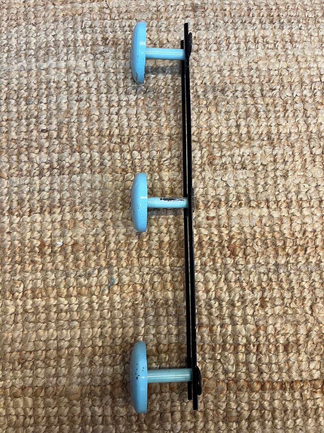 Vintage metal coat rack with 3 hooks