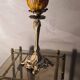 art nouveau rocaille style bronze lamp, superb tulip, 36x15, very good condition