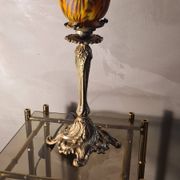 art nouveau rocaille style bronze lamp, superb tulip, 36x15, very good condition