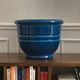 Blue ceramic pot cover