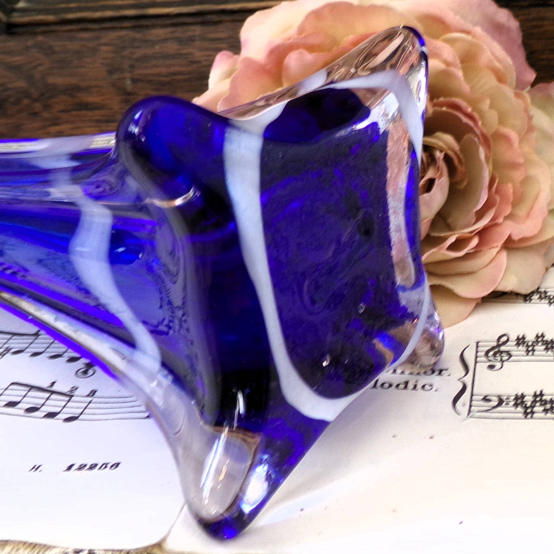 Vase soliflore Murano bleu
