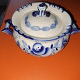 Vintage Gzhel porcelain sugar bowl