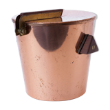 vintage ice bucket, copper ice bucket, wood handles, cooler, cooler