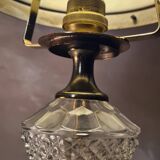 glass and brass lamp 1950 elec ok: 42x17, very good condition