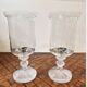 Pair of Lalique FRANCE crystal tealight holders – “Ouragan” model