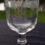 2 antique wine glasses late nineteenth early twentieth guilloches Baccarat Saint Louis