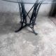 French Art Deco dining table in wrought iron and glass, circa 1930.