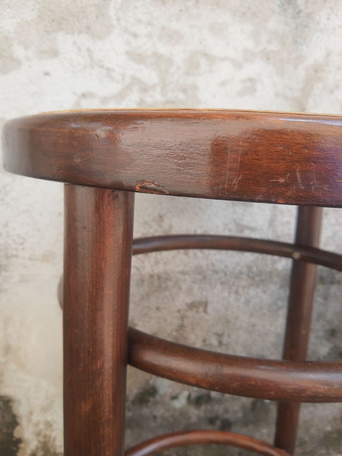 Wooden stool and vintage canning