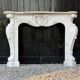 Louis XV style fireplace in Carrara marble, circa 1980.