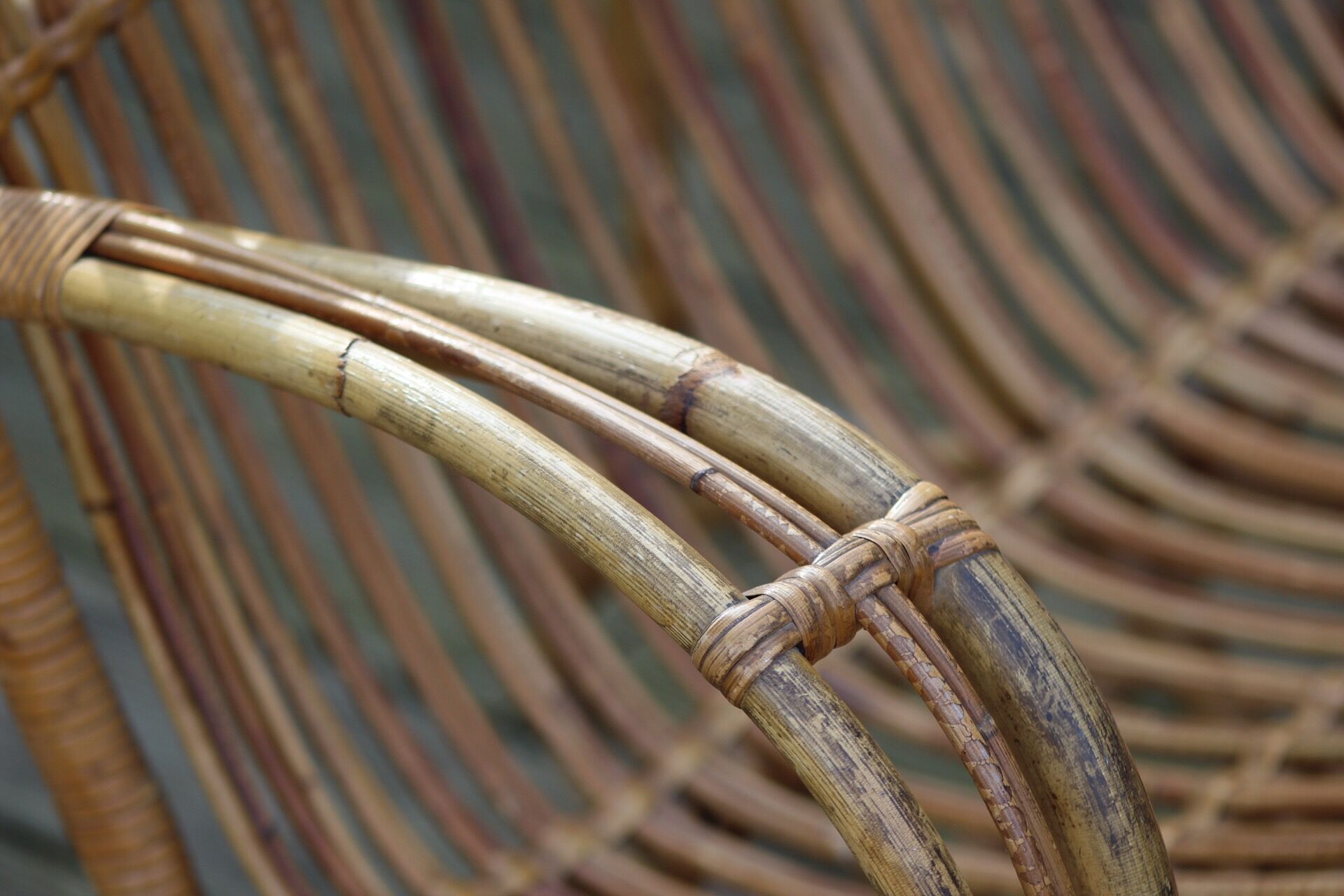 Vintage rattan bench