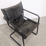 Four vintage Bauhaus tubular chairs.