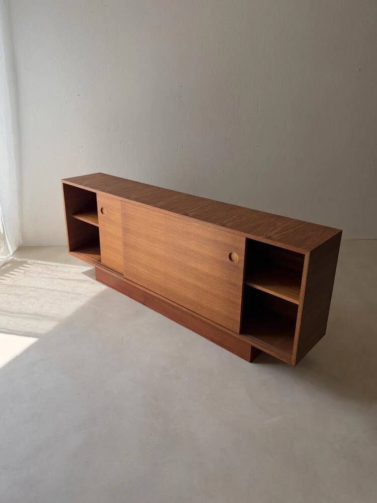 Danish mid-century teak sideboard with sliding doors