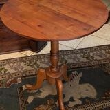 Circular pedestal table end of sofa base base tripod cherry Napoleon III